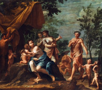 Apollo mit drei Grazien, Venus, Amor und Pan von Marcantonio Franceschini