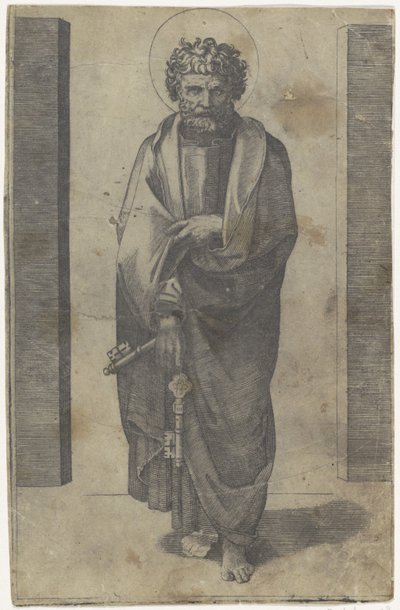 Apostel Petrus mit Schlüsseln von Marcantonio Raimondi