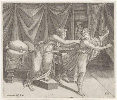 Joseph und die Frau von Potiphar von Marcantonio Raimondi