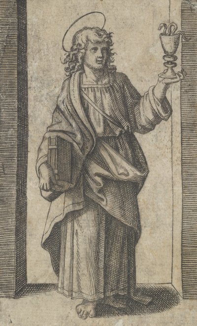 Heiliger Johannes, Buch in der rechten Hand, Kelch in der linken Hand, aus der Serie 