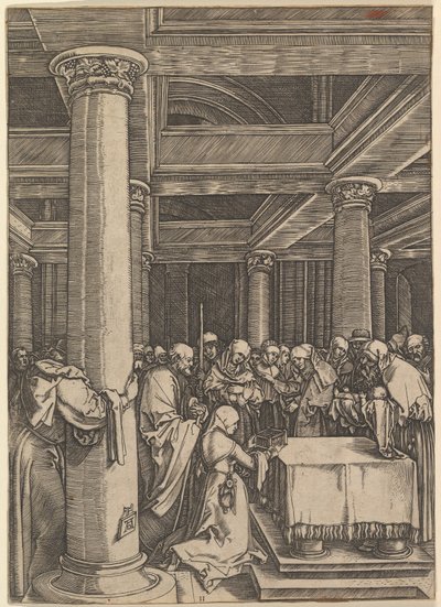 Die Darstellung Jesu im Tempel, nach Dürer, ca. 1500-1534 von Marcantonio Raimondi