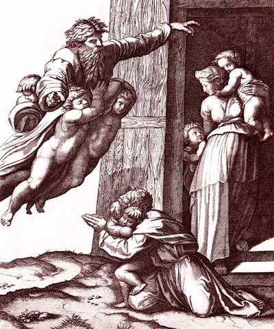 Die Berufung Abrahams von Marcantonio Raimondi