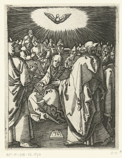 Ausgießung des Heiligen Geistes (Serie: Passion Christi) von Marcantonio Raimondi
