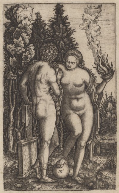 Mann und Frau mit einem Ball von Marcantonio Raimondi possibly after Francesco Francia