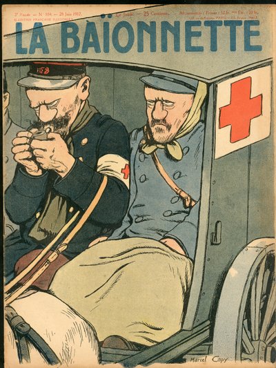 Titelblatt von „La Baionnette“, Satirisch in Farben von Marcel Amable O.L. Capy