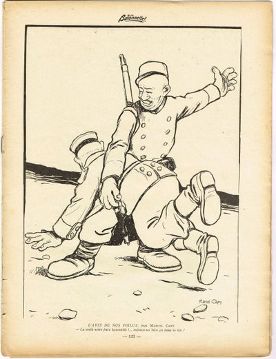 Das Bajonett, Satirisch in Schwarz-Weiß von Marcel Amable O.L. Capy