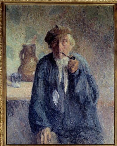 Porträt eines alten Bauern, der Pfeife raucht von Marcel Couchaux