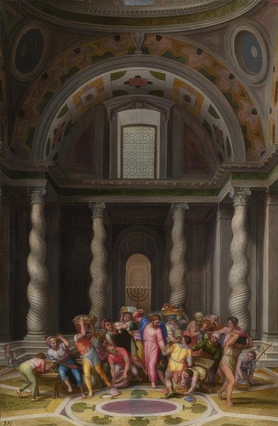 Jesus vertreibt die Wechsler aus dem Tempel von Marcello Venusti