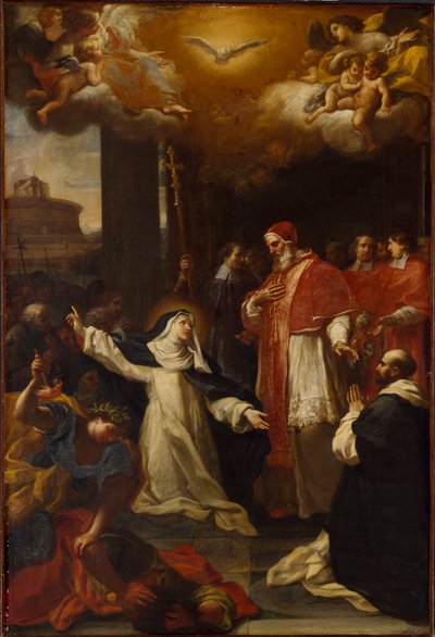 Heilige Katharina bittet Papst Gregor XI., von Avignon nach Rom zurückzukehren von Marco Benefial