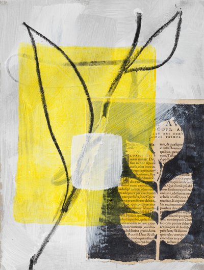 Collage mit Calla und Blättern, 2024 von Marco Campedelli