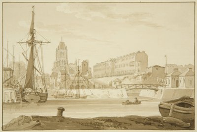 Redcliffe Church und Redcliffe Parade von den Sea Banks, zeigt die Prince Street Bridge Mauthäuser von Marcus H. Homes