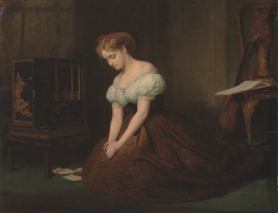 Die alten Briefe "Ich suchte nach dem, was nicht ist, noch sein kann, usw." - Christina Rossetti von Marcus Stone