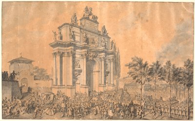 Triumphbogen für Franz III. von Lothringen und Maria Theresia bei ihrem Einzug in Florenz 1739 von Marcus Tuscher
