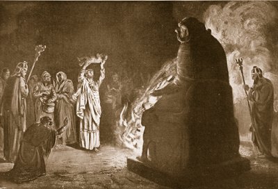 Ein phönizisches Opfer für Moloch, Illustration aus 