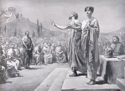 Perikles bittet für Aspasia, Illustration aus 
