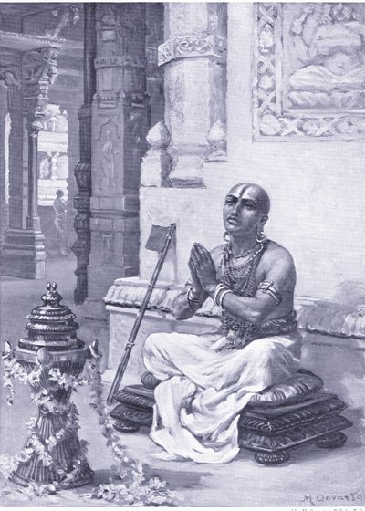 Ramanuja betrachtet seine Philosophie des einen persönlichen Gottes 1100 n. Chr. von Margaret Dovaston