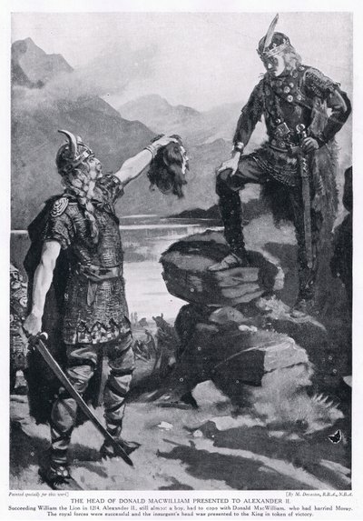 Der Kopf von Donald MacWilliam präsentiert an Alexander II 1214 n. Chr. von Margaret Dovaston