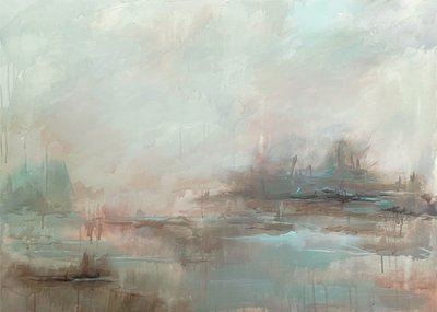 Nebelige abstrakte Landschaft von Maria Borglund