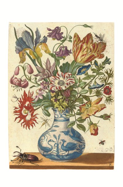 Tafel aus Blumenbuch (handkolorierter Stich) von Maria Sibylla Graff Merian