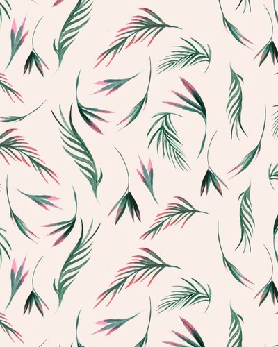 Tropische Blätter in Pink, 2020 von Marianna Kulukundis