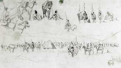 Landschaft mit spanischen Militärs und Mauren von Mariano Fortuny y Marsal