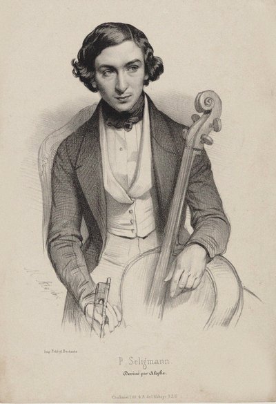 Porträt des Cellisten und Komponisten Hippolyte Prosper Seligmann 1817-1882, 1840 von Marie Alexandre Menut Alophe