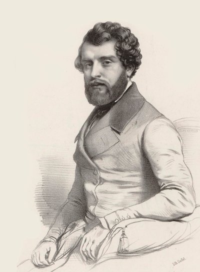 Porträt des Komponisten Federico Ricci 1809-1877, 1844 von Marie Alexandre Menut Alophe
