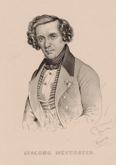 Porträt des Komponisten Giacomo Meyerbeer 1791-1864, 1836 von Marie Alexandre Menut Alophe