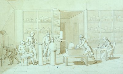 Antoine Lavoisier (1743-94) und seine Experimente zur Atmung von Marie Anne Pierrette Lavoisier