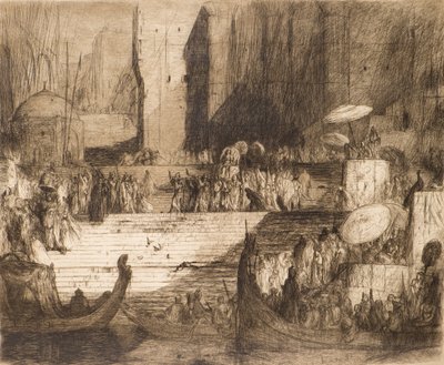 Beerdigungszeremonie am Ganges von Marius Alexander Jacques Bauer