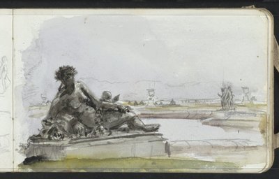 Statue einer Wassernymphe im Garten von Versailles von Marius Bauer