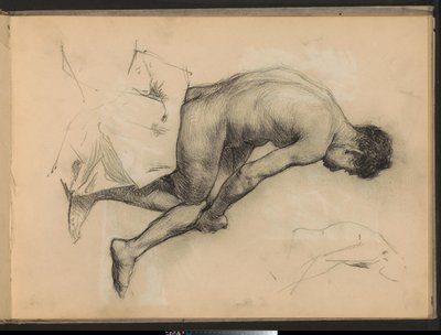 Sitzender nackter Mann von Marius Bauer