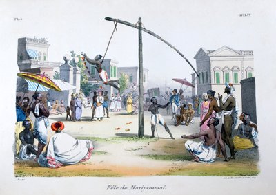 Fest von Mariyamma, oder Mariyammai, hinduistische Gottheit, 1828 von Marlet et Cie