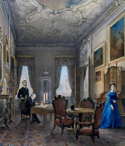Venezianisches Interieur, Aquarell von Don Martin, Italien von Martin Don