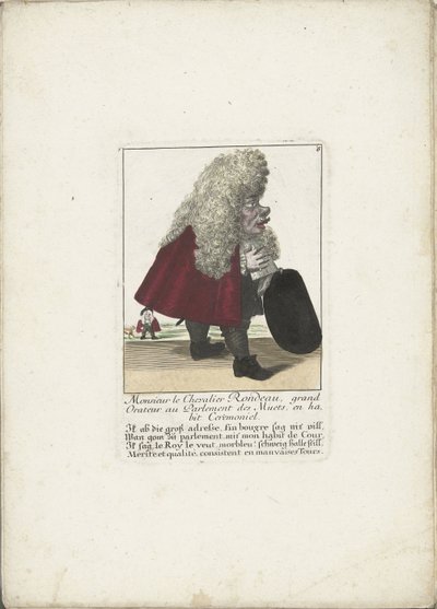 Der Zwerg Chevalier Rondeau als Parlamentsmitglied, ca. 1710 von Martin Engelbrecht (attributed to)