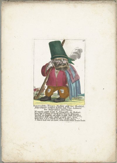 Der Zwerg Iupanschku Ferenz, ca. 1710 von Martin Engelbrecht (attributed to)
