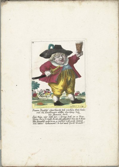 Der Zwerg Simon Flenschl, ca. 1710 von Martin Engelbrecht (attributed to)
