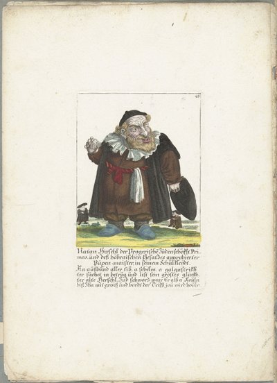 Der jüdische Zwerg Natan Hirschl, ca. 1710 von Martin Engelbrecht (attributed to)