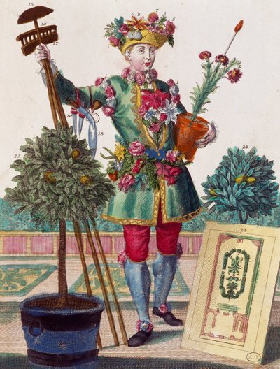 Gärtner, Gravur aus Assemblage des nouveau manouvries habilles von Martin Engelbrecht, Deutschland von Martin Engelbrecht