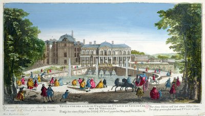 Ansicht des Château de Saint-Cloud bei Versailles, Mitte des 18. Jahrhunderts (Farbstich) von Martin Engelbrecht