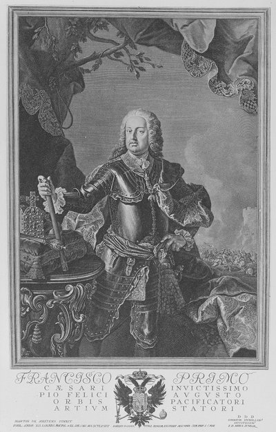 Franz I., Heiliger Römischer Kaiser, graviert von Philipp Andreas Kilian von Martin II Mytens or Meytens