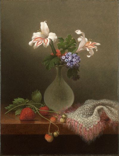 Eine Vase mit Kornlilien und Heliotrop von Martin Johnson Heade