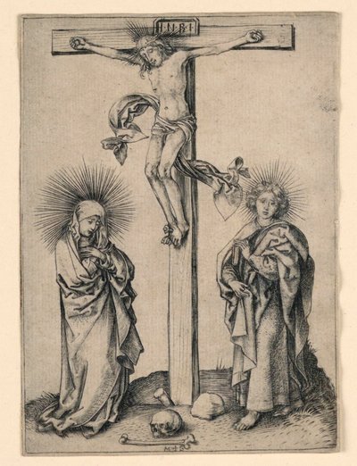 Christus am Kreuz mit Maria und Johannes von Martin Schongauer