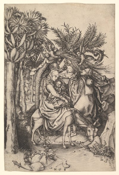 Ruhe auf der Flucht nach Ägypten von Martin Schongauer