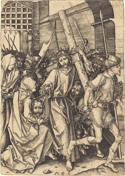 Das Tragen des Kreuzes mit der heiligen Veronika von Martin Schongauer