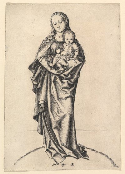 Jungfrau und Kind mit einem Apfel, ca. 1475 von Martin Schongauer