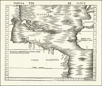 1513 Tabula Terre Nove von Martin Waldseemuller