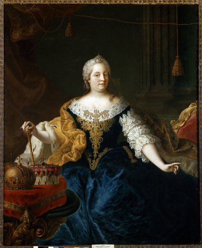 Porträt von Maria Theresia von Österreich, Kaiserin des Heiligen Römischen Reiches von Martin van (and studio) Mytens or Meytens