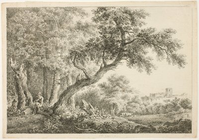 Wanderer ruht im Wald von Martin von Molitor