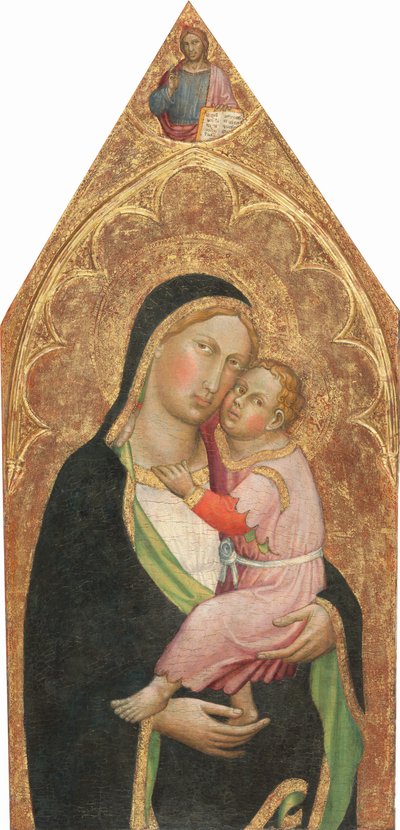 Madonna mit Kind, mit dem segnenden Christus (Mittelteil), ca. 1415-1420 von Martino di Bartolomeo di Biagio